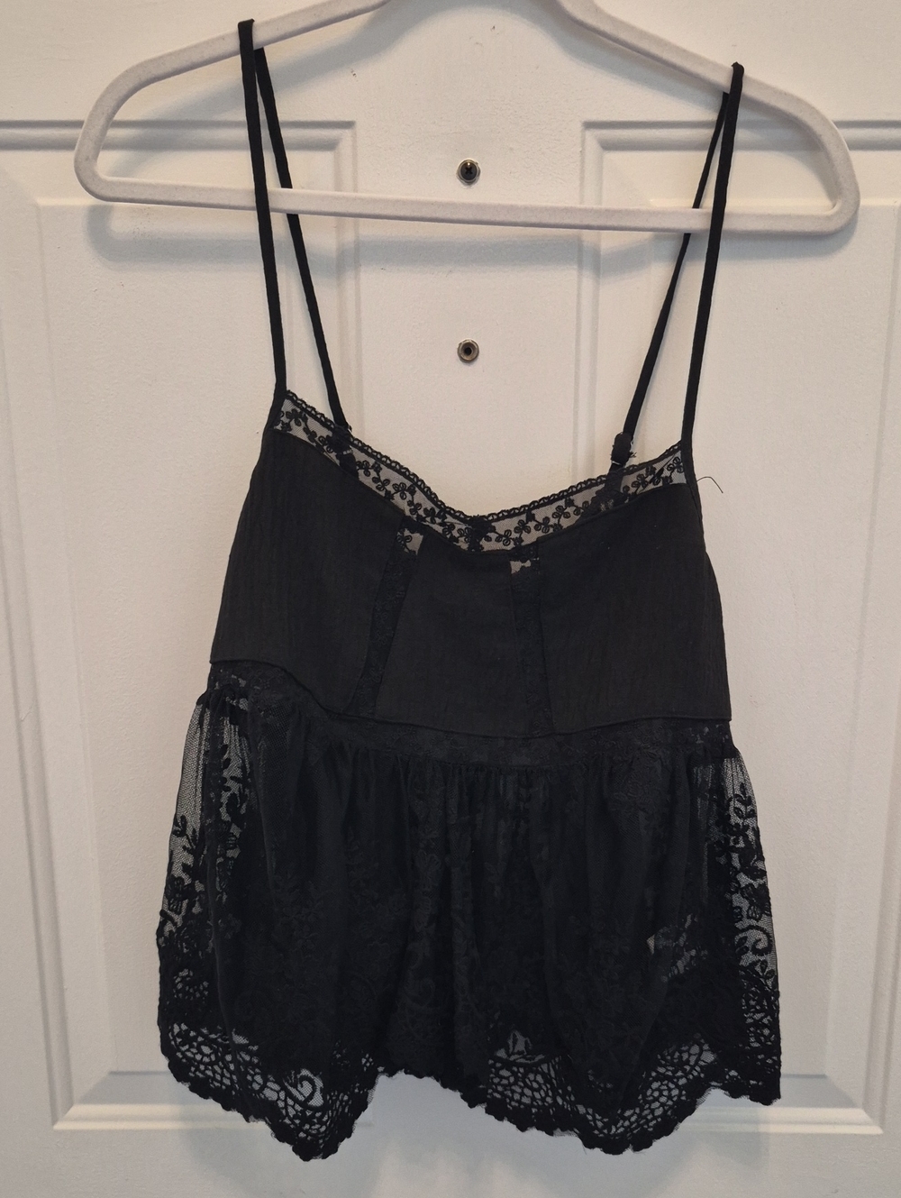 Black Lace Trim Spaghetti Strap Cami